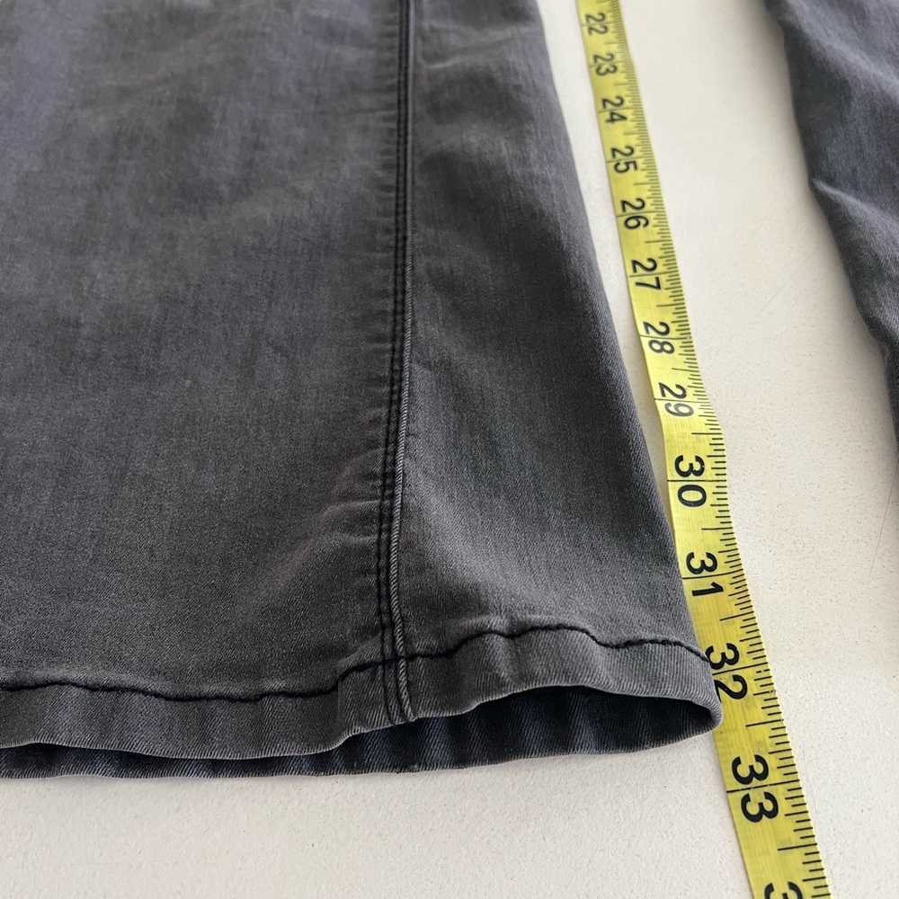 Free People Pull On Charcoal Gray Bell Bottom Flare Jeans Y2K Boho W28 Rare - Picture 6 of 8